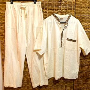 VNTG EUC MASHE ARTESANFAS EN HECHO  lizard shirt & Guayabera pants 3XL & XL
